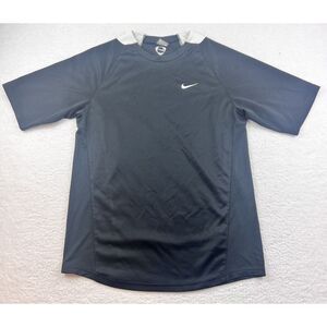 Vintage Nike Soccer T-Shirt Mens Size Large L‎ Jersey Black White Shirt Football